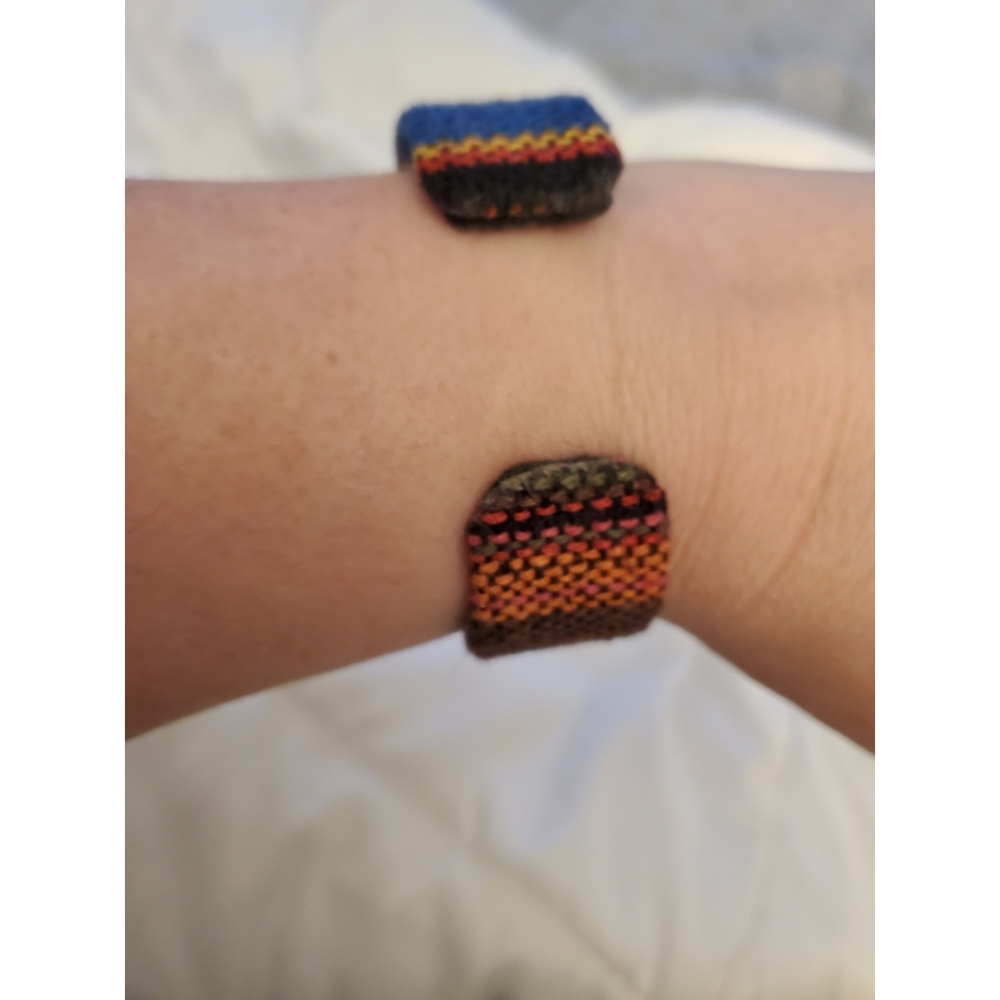 Gem & Fabric Cuff Bracelet - Picture 4 of 5